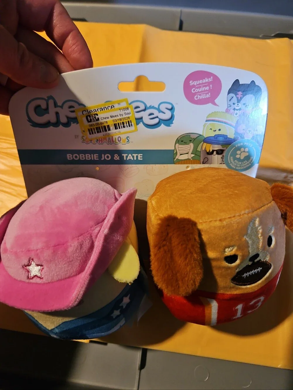 Squishmallows Chew Mees Cowgirl Football Player Dog Plush Toy: NEW